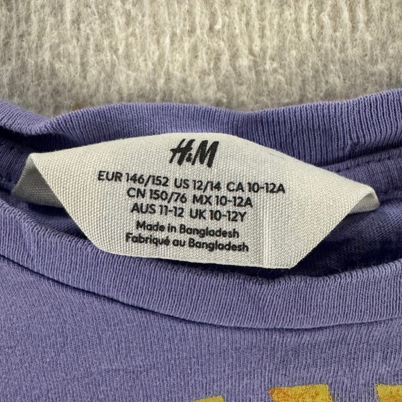 H&M The Doors Cropped T Shirt Purple Graphic Print Girls Size 12/14 Festival‎ - Picture 4 of 7